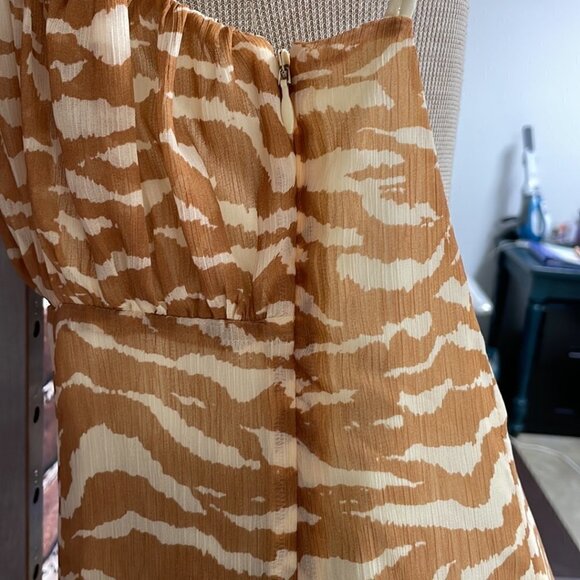 Camila Coelho Bailee Midi Dress Revolve Straps Slit Tan Size Large L - Picture 11 of 17